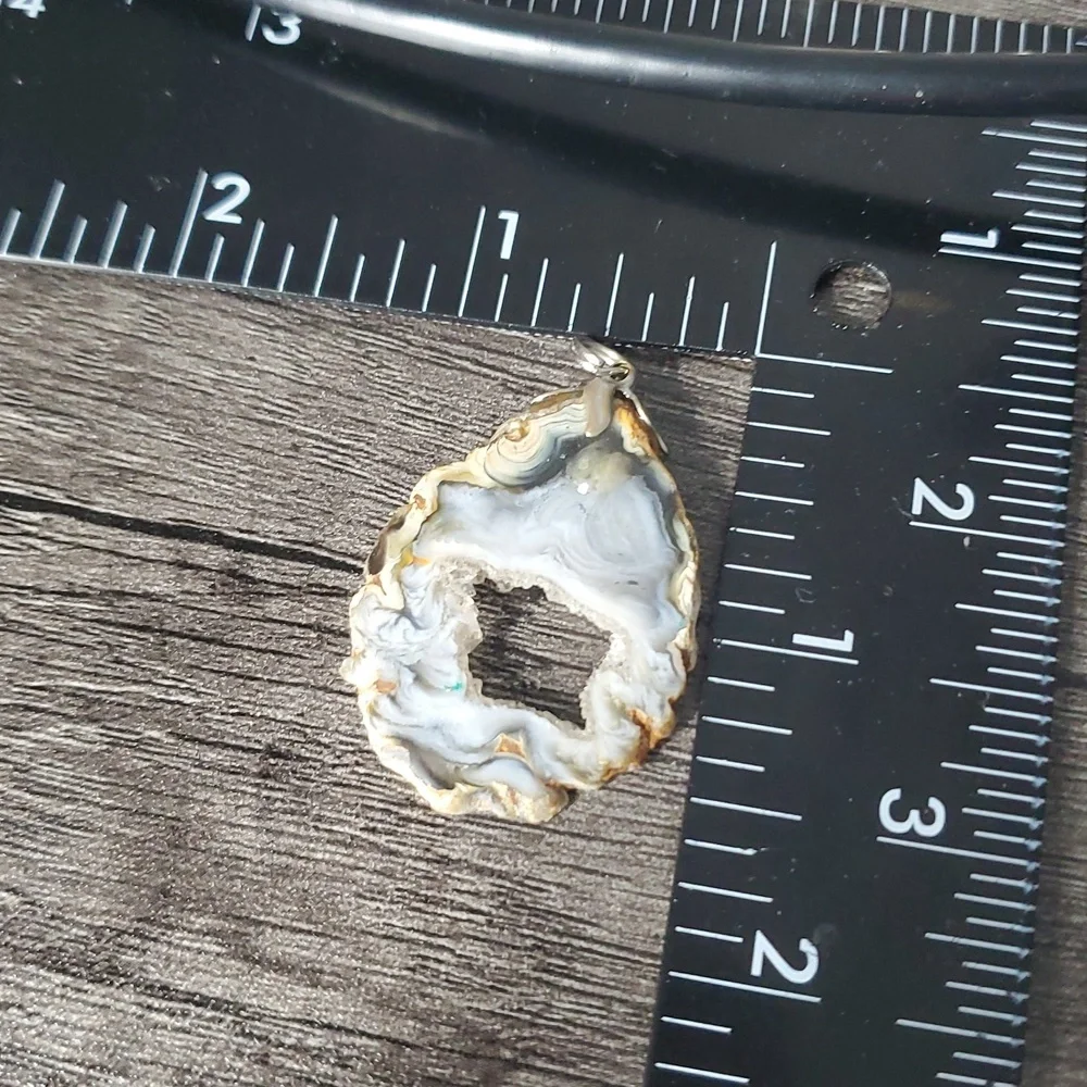 Silver‎ Agate Pendant P408